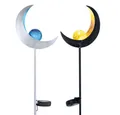 GLOBO LIGHTING LED Solarleuchte, LED-Leuchtmittel fest verbaut, Warmweiß, Solarlampe LED Steckleuchte Gartendeko Außenleuchte blau gelb 2er Set