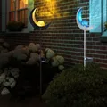 Solarlampe Gartendeko Außenleuchte Erdspieß LED Terrassenlampe Mond  H 90 cm 2x