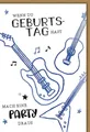 Geburtstag - Karte mit Umschlag - Gitarren, Zeichnung