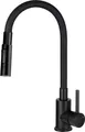 Kitchen faucet with bent spout - 2 types of spray