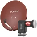 DUR-line MDA 60 Rot - Digiatale 2 Teilnehmer Satellitenschüssel Komplett-Anlage ...