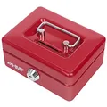 HMF 102122-03 Kinder Spardose, Geldkassette abschließbar mit Schlitz | 12,5 x 9,5 x 6 cm | Rot