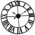 Relaxdays Wanduhr mit römischen Zahlen Schwarz