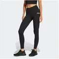 adidas Sportswear Leggings W LIN SJ LEG aus Baumwollmaterial mit Stretchanteil, hoher Bund, ohne Verschluss schwarz S