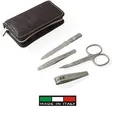 Alpen 6820R Maniküre Set (Unisex) Schwarzes Leder 4 Stk: Nagelschere - INOX