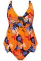 Ulla Popken große Größen Soft BH 56 hellorange Tankini Blätter Softcups recycelt