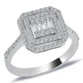 Baguette Brillant Schliff Diamant Ring in 585 er 14 Karat Weißgold