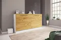 VCM Schrankbett H. 114 x B. 213 x T. 43 cm, Wandklappbett horizontal mit Lattenrost 90x200 cm, Bettschrank, Kommode Smalu