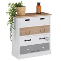 CARO-Möbel Kommode, Weiß, Holz, Recyclingholz, Vintage, 58x63x27 cm, Wohnzimmer, Kommoden & Sideboards, Kommoden