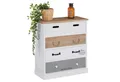CARO-Möbel Kommode SALVA, Schubladenschrank mit 4 Schubladen Vintage Shabby Chic weiß