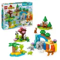 LEGO 10446 DUPLO Wildtier-Familien 3-in-1-Set, 10 Wildtiere, mehrere Kulissen