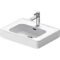 Duravit Soleil by Starck Aussatzbecken 2378560027 56x43,5cm, mit Hahnloch, Überlauf, Hahnlochbank, geschliffen, weiß