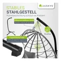 Juskys Korb-Hängesessel Aria faltbar & höhenverstellbar mit Eisengestell bis 130 kg Dunkelgrau