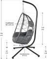 Juskys Hängesessel Aria mit Kissen - höhenverstellbar & faltbar - Polyrattan Hängeschaukel Outdoor & - Akzeptabel
