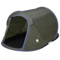 Spetebo Pop Up Wurfzelt grün 220 x 120 cm - 2 Personen - Sofortzelt für Trekking und Camping - Automatisches Einhandzelt Outdoor Festival Zelt inklusive Heringe + Spannseile wasserdicht