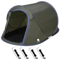Pop Up Wurf Zelt 2 Personen 220 cm - grün - Camping Festival Automatik Trekking