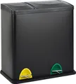 SVITA TC2Combo35 Mülleimer 35 Liter 12+23l Treteimer Trennsystem Küche Schwarz