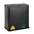 SVITA TC2Combo35 Mülleimer 35Liter kombiniert 12L+23L doppelt Abfalleimer Küchen-Eimer 2er- Mülltrennung Treteimer Schwarz