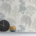 Japanisch Garten Tapete Orientalisch Bäume Weich Blau 909809 Arthouse