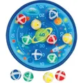 goki 56653 Klett-Dartscheibe Weltall Ø= 25 cm, Stoff, Kunststoff, 12 Klettbälle, bunt