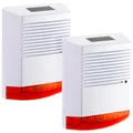 VisorTech Alarmatrappe: 2er-Set Alarmsirenen-Attrappen mit Solar und Blinklicht, IP44 (Dummy Alarm-Sirene, Alarmsirene Dummy)