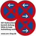 Set 3 x Verkehrszeichen 283 Halteverbotsbereich 60 cm rechts