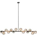 Kare-Design Hängeleuchte Scala Balls, Grau, Schwarz, Metall, Glas, 150x140x27 cm, Lampen & Leuchten, Innenbeleuchtung, Hängelampen, Esstischlampen