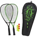 Schildkröt Speed-Badminton Set 2 handliche Aluminium-Rackets 3 Bälle Federball