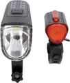FISCHER FAHRRAD Fahrradbeleuchtung Set TWIN-60/30/15 LED Schwarz