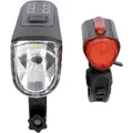 FISCHER FAHRRAD Fahrradbeleuchtung Set TWIN-60/30/15 LED  Schwarz