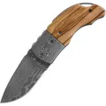 Haller Damast-Taschenmesser Olivenhol, 83111