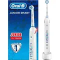 Oral-B Junior Smart Elektrische Zahnbürste mit visueller Andruckkontrolle & Smart Coaching, für Kinder ab 6 Jahren - Blau/Weiß