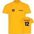 multifanshop T-Shirt Kinder Deutschland - Trikot 12 - Boy Girl gelb 152