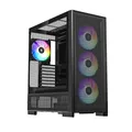 SILENTWARE Air 2000 A-RGB Black Midi Tower PC-Gehäuse, Glas-Seitenfenster, 7 RGB-Lüfter, extremer Airflow, ASUS BTF & MSI Project Zero, PWM / 3- & 4-Pin, 420mm Radiator, E-ATX, ATX/mATX/ITX, USB-C