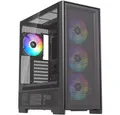 Silentware PC-Gehäuse Air 2000 A-RGB Black Midi Tower, Glas-Seitenfenster, 7 RGB-Lüfter, PWM, 3- & 4-Pin, E-ATX, ATX/mATX/ITX