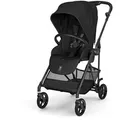 cybex Gold Kinderwagen Melio Carbon, Schwarz, Textil, 49x96.5 - 107x82-91 cm, Feststellbremse, Federung, 5-Punkte-Gurt, Sitz umsetzbar, Einhand-Faltmechanismus, Baby on Tour, Kinderwagen, Kombikinderwagen