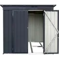 Albatros Gerätehaus L Verzinktes Metall in Anthrazit Inkl. Schloss & Werkzeughaken Wetterfester Geräteschuppen