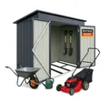 Albatros International Gerätehaus Profi Gerätehaus wetterfest Geräteschuppen Gartenschrank Gartenhaus, BxT: 176x112 cm, (L, 176x112x173cm), verzinktes Metall Anthrazit (RAL 7016) Inkl. Schloss & Werkzeughaken