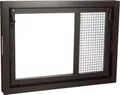 WOLFA Mehrzweck Kipp-Fenster PLUS Kunststoff braun 800x800 mm mit Einfachglas und Zwangsbelüftungsflügel