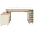 Vente-Unique Schreibtisch, Beige, Natur, Holz, 174x76x120 cm, Arbeitszimmer, Schreibtische, Eckschreibtische