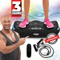 4D Vibrationsplatte MV300 | Vibrotrainer - Fitnessgerät - Vibration - Fitness Training - Zubehör - 16 Stufen - Bluetooth - Lautsprecher (Schwarz)
