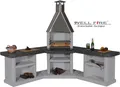Wellfire Grill-Außenküche ARDEA Granit-Weiß Edelstahlhaube 192 x 188 x 73 cm 90°