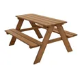 ML-DESIGN Garten-Kindersitzgruppe Kindersitzgarnitur für Draußen, Spielsitzgruppe mit 4 Plätzen, Braun Picknicktisch Sitzgarnitur 2 Bänke mit Tisch Massivholz Outdoor