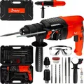 Delphi Bohrhammer, Schlagbohrhammer, SDS+ power, Bohren, Schmieden, 2600 W, 4J, großer Satz, Schlagzahl: 4000/min, Selbstklemmendes Bohrfutter, 4 ...