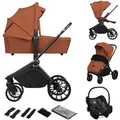 LIONELO MIKA PLUS 3-in-1 Buggy 0-48 Monate bis zu 22 kg Babywagen bis zu 9 kg Kindersitz Babytrage bis zu 13 kg, Rückenlehne verstellbar, Dämpfung, 360° Räder, XXL-Verdeck