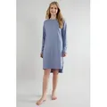 TOM TAILOR Nachthemd Charlotte knielang, Langarm, weich, mit Logodruck, Baumwolle blau XXXL (46)