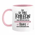 Keramik Tasse Altrosa mit Spruch Kollegin Abschied Geschenk
