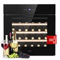 Klarstein Weinkühlschrank, 1 Zonen Getränkekühlschrank Klein, Kleiner Weinschrank, Wein-Kühlschrank Klein mit Glastür, Indoor/Outdoor Flaschenkühlschrank, Einbau Wine Fridge 5-18°C, 30 Flaschen
