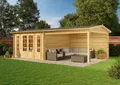 Alpholz Gartenhaus Holz Freiburg, BxT: 756x400 cm, in Imprägniert (Pinie) mit 44mm Wandstärke