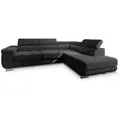 Masseno Ecksofa, Schwarz, Textil, 4-Sitzer, L-Form,L-Form, 276x202 cm, Wohnzimmer, Sofas & Couches, Wohnlandschaften, Ecksofas
